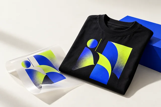 Application du format Planche DTF A4 sur textile — visuel de concept, textile non fourni